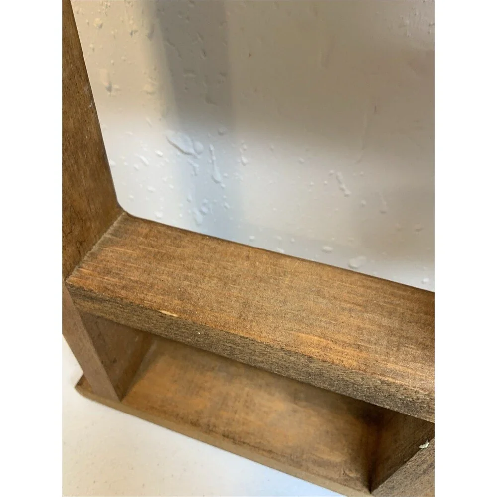 Vintage Country Cottage Wood Heart Wall Shelf Curio Knick Knack Display 32x19x3